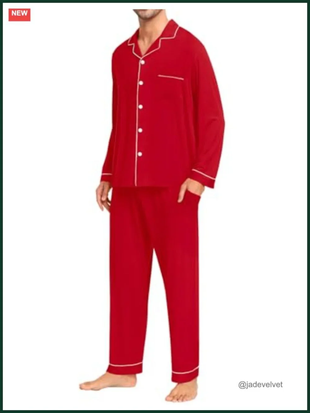 Men Pajama Set Comfy Modal Pjs Long Sleeve Button Down Sleepwear 2 Piece Lounge